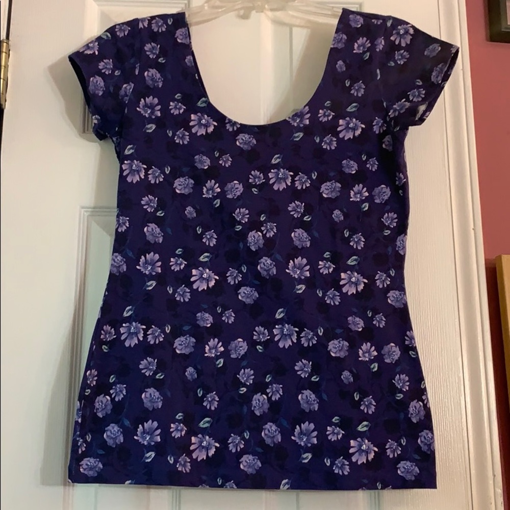 GARAGE Blue Floral Shirt NWT